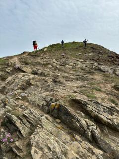 Climbing another really quite steep hill!